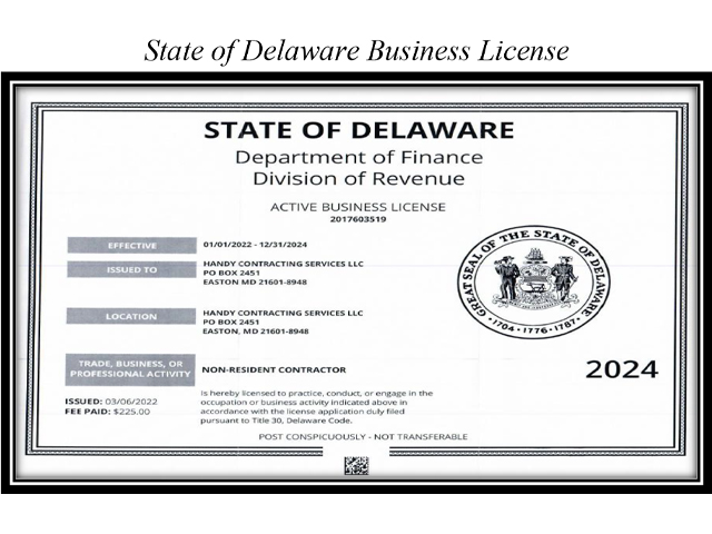 Delaware Business License