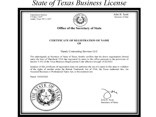 Texas Business License