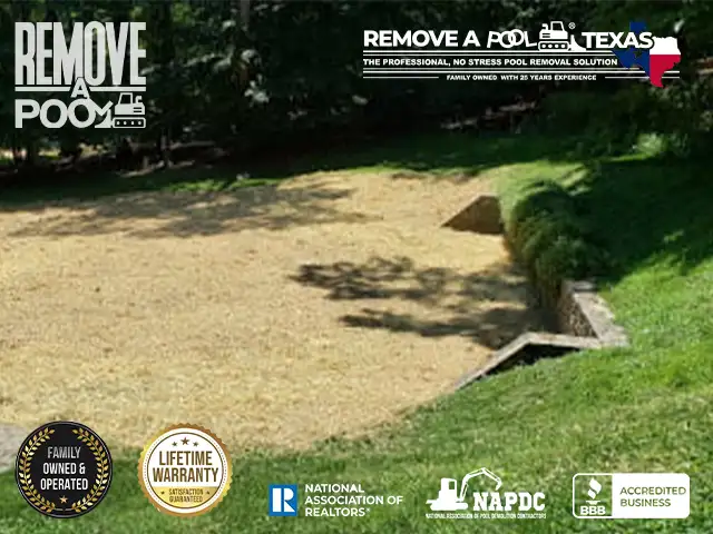 Final Procedure of Partial Pool Demolition in Dallas Fort-Worth - Swimming Pool Demolition in Dallas - Remove A Pool DFW